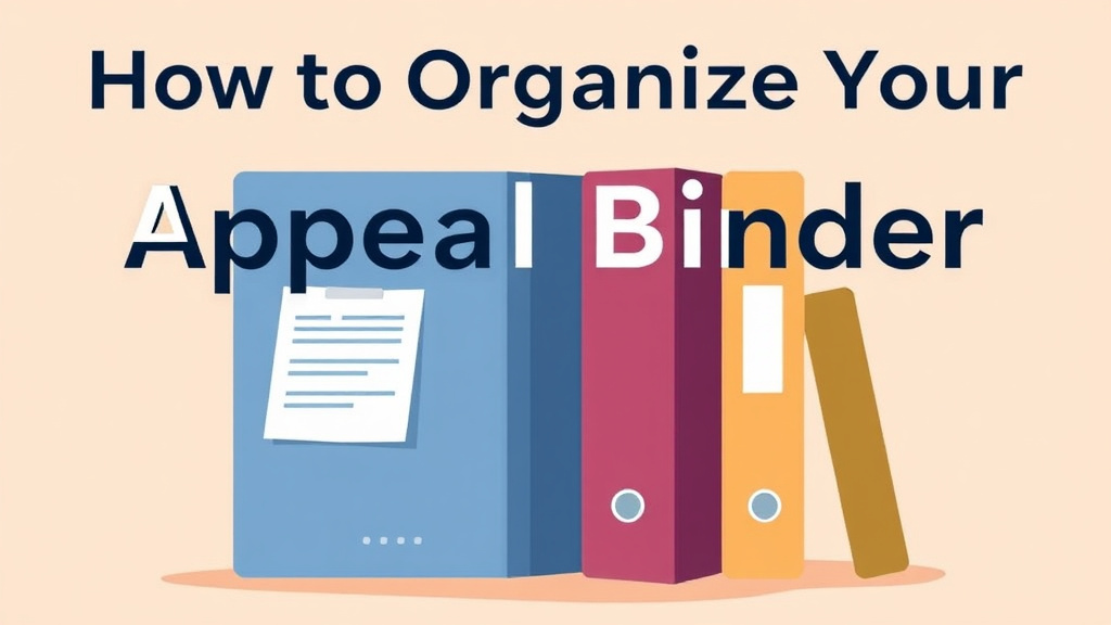 Visual overview of organize Your Appeal Binder with key concepts highlighted