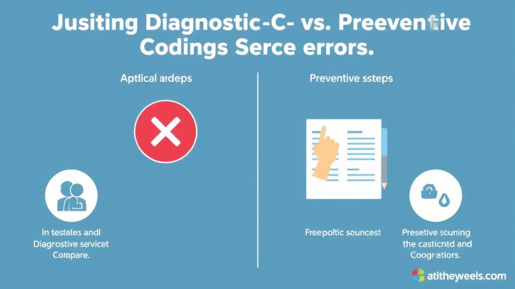 Practical checklist visual for appealing Diagnostic vs. Preventive Coding Errors