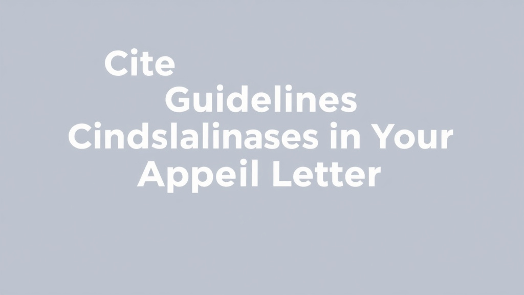 Clear illustration of citing Clinical Guidelines in Your Appeal Letter with supporting details