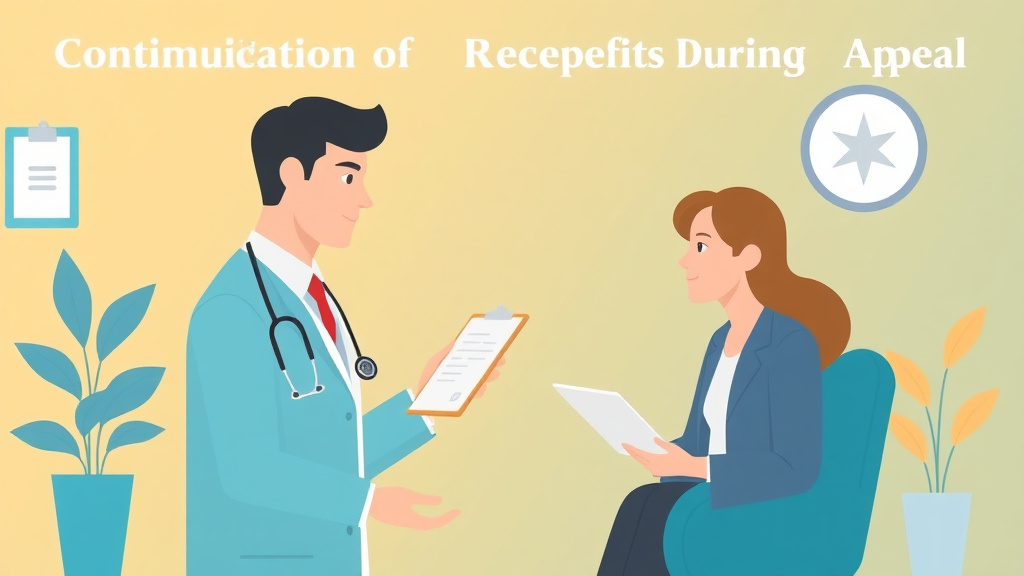 A professional illustration depicting continuation of Benefits During Appeal