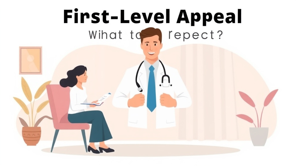 Educational graphic covering the essentials of first Level Appeal: What to Expect