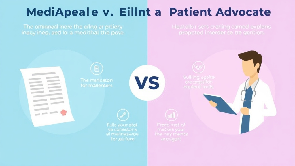 Step-by-step visual guide for implementing mediAppeal vs. Hiring a Patient Advocate