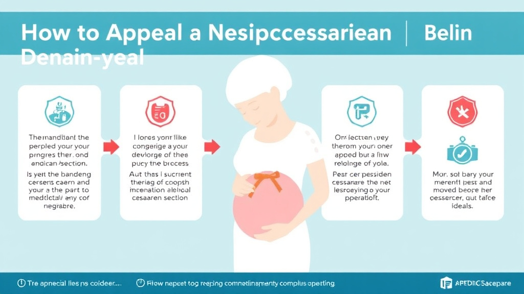 Action-oriented illustration showing how to apply appeal a Denied Cesarean Section Claim