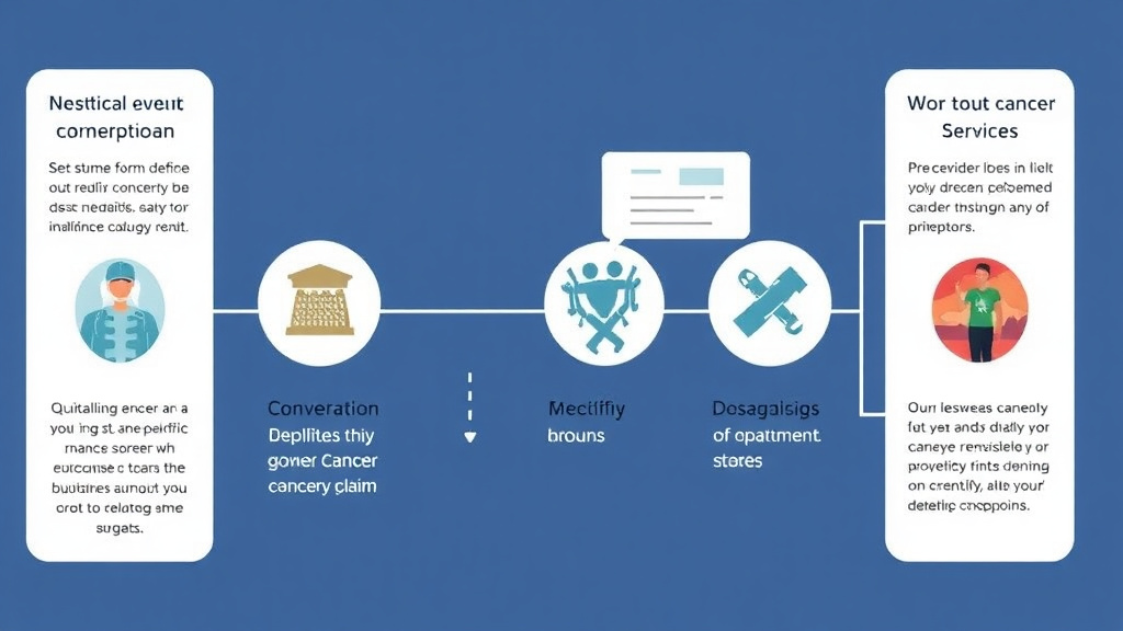 Process flow illustration for putting appeal a Denied Cancer Surgery Claim into action