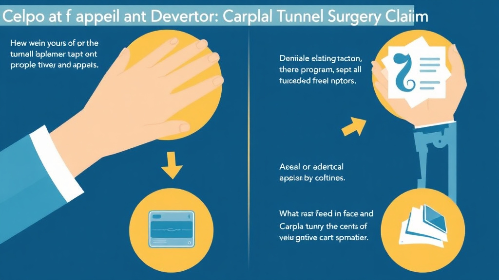 Process flow illustration for putting appeal a Denied Carpal Tunnel Surgery Claim into action