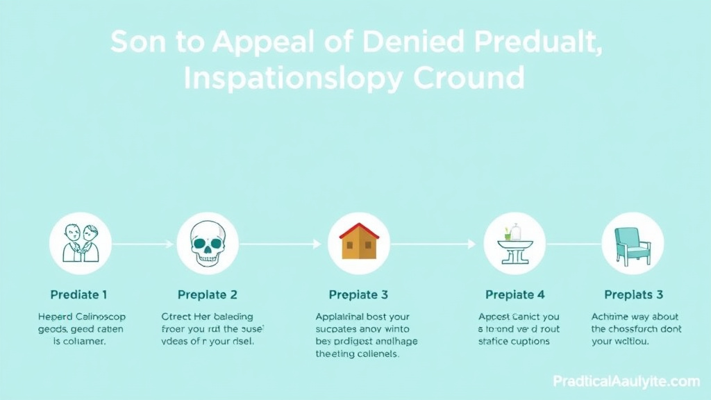 Process flow illustration for putting appeal a Denied Colonoscopy Claim into action