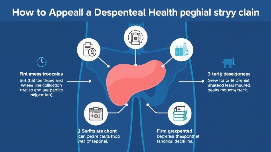 Process flow illustration for putting appeal a Denied Hernia Repair Surgery Claim into action