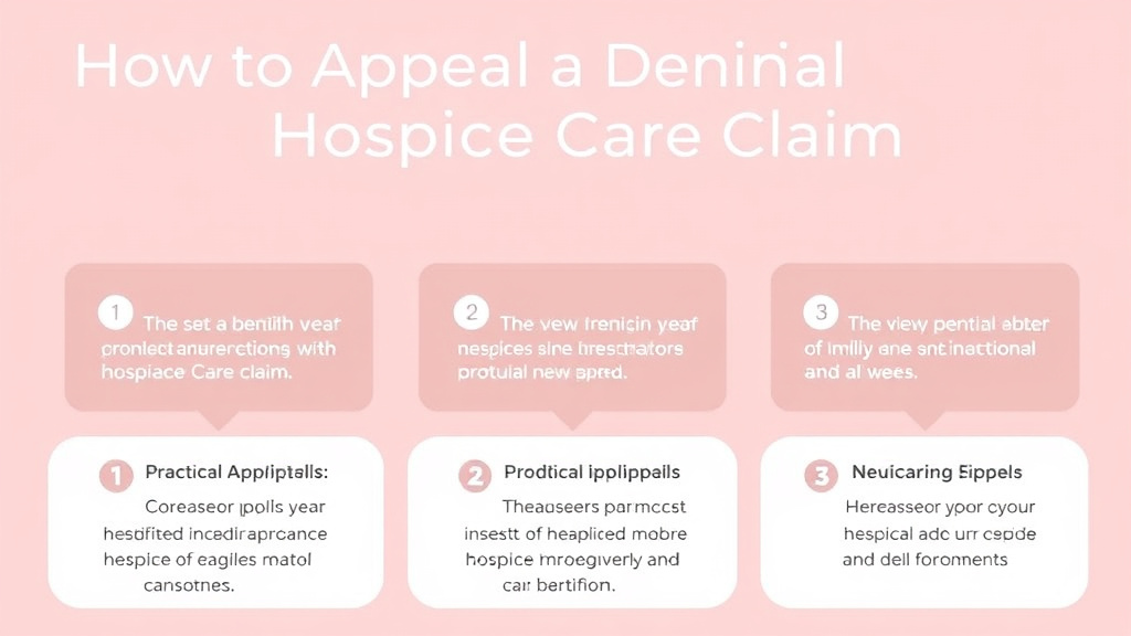 Process flow illustration for putting appeal a Denied Hospice Care Claim into action