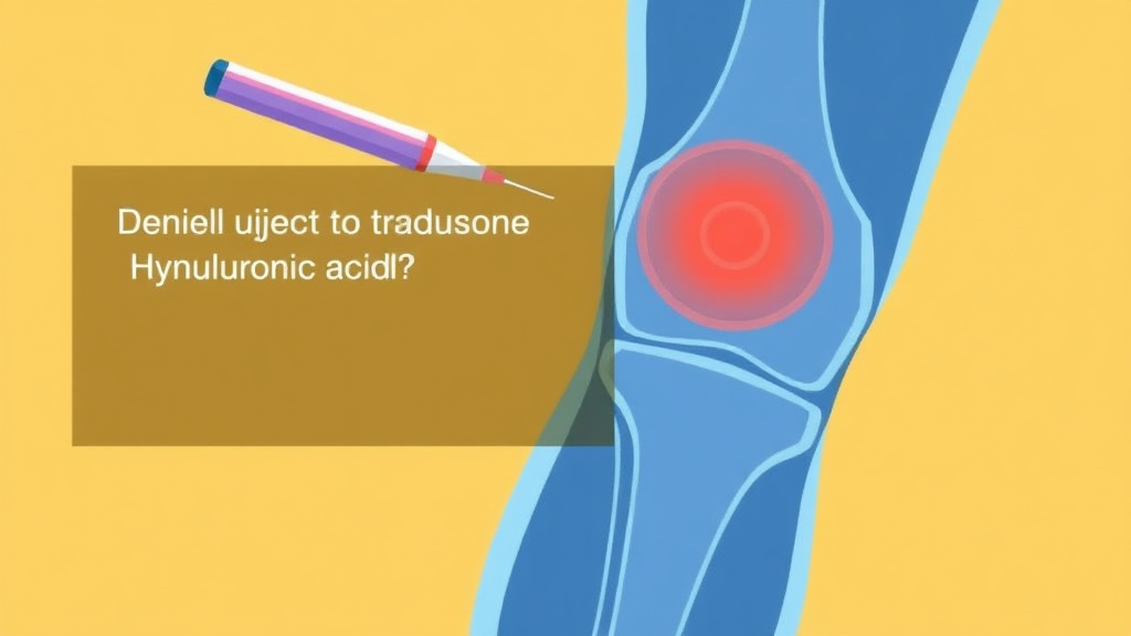 A professional illustration depicting appeal a Denied Joint Injections (Cortisone, Hyaluronic Acid) Claim
