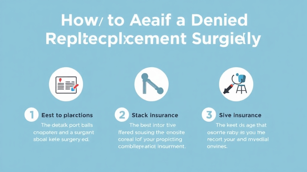 Action-oriented illustration showing how to apply appeal a Denied Knee Replacement Surgery Claim