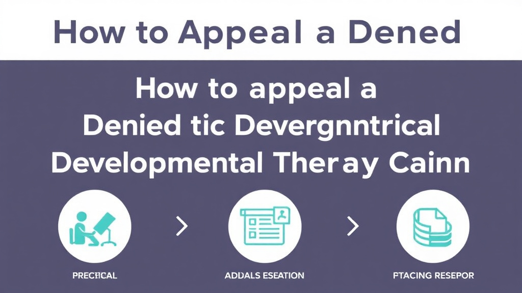 Process flow illustration for putting appeal a Denied Pediatric Developmental Therapy Claim into action
