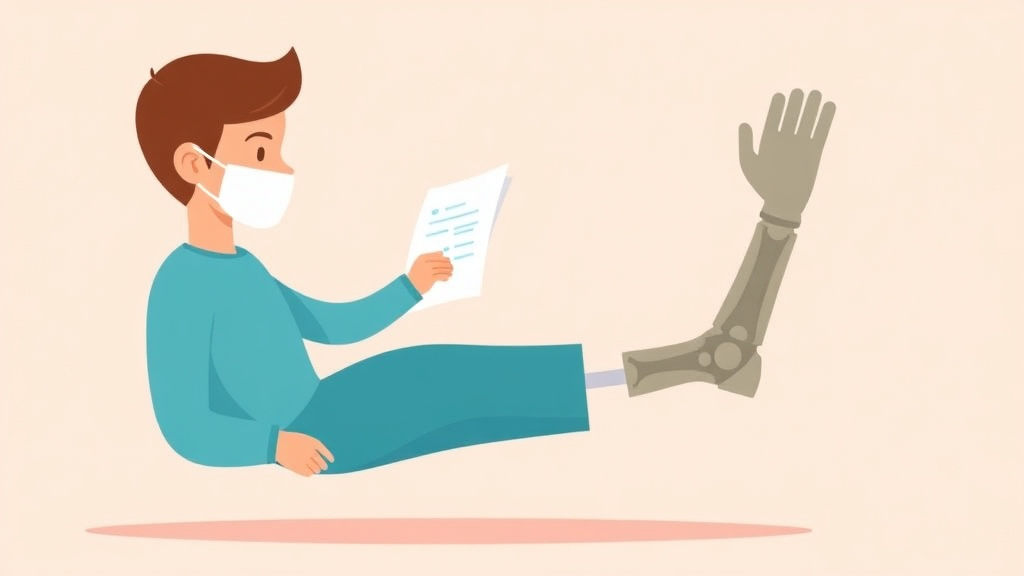 Educational graphic covering the essentials of appeal a Denied Prosthetic Limb Claim