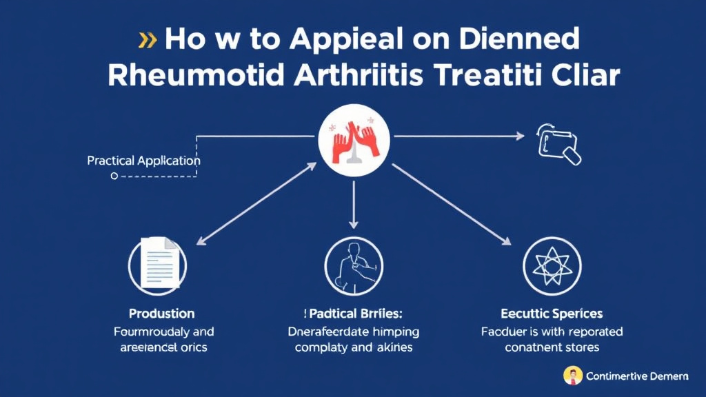 Action-oriented illustration showing how to apply appeal a Denied Rheumatoid Arthritis Treatment Claim