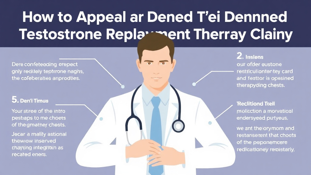 Step-by-step visual guide for implementing appeal a Denied Testosterone Replacement Therapy Claim