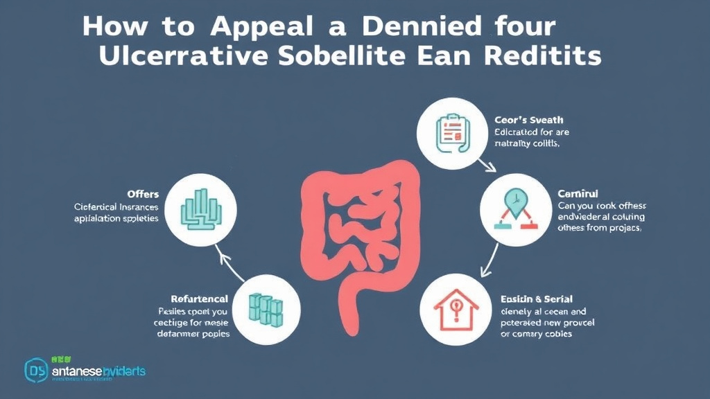 Action-oriented illustration showing how to apply appeal a Denied Ulcerative Colitis Treatment Claim