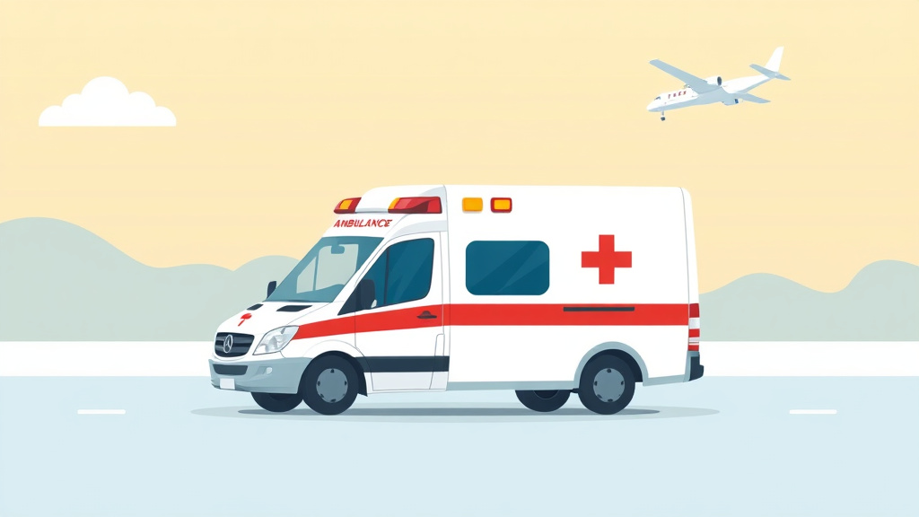 Educational graphic covering the essentials of cost of Ambulance Services: Ground and Air