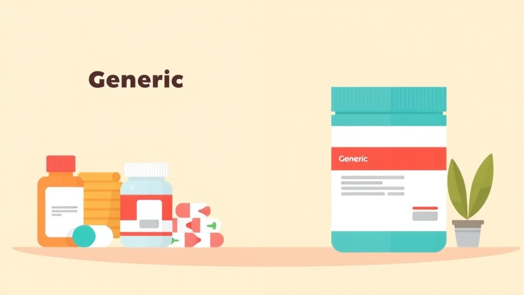 Visual overview of generic vs. Brand Name Drug Costs with key concepts highlighted