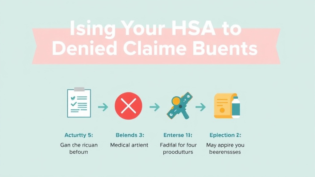 Process flow illustration for putting using Your HSA for Denied Claim Expenses into action