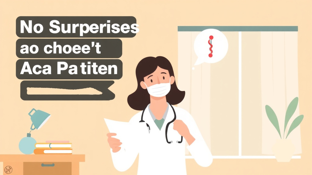 Educational graphic covering the essentials of no Surprises Act: A Patient Guide