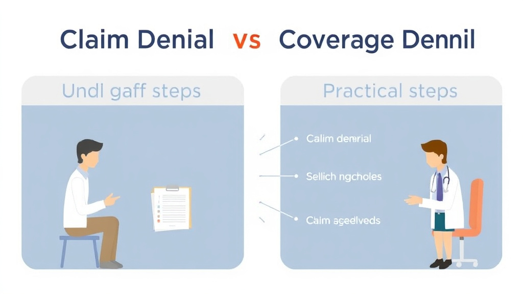 Action-oriented illustration showing how to apply claim Denial vs. Coverage Denial: Key Differences