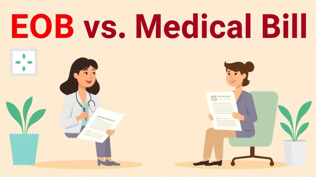 A professional illustration depicting EOB vs. Medical Bill: What Is the Difference