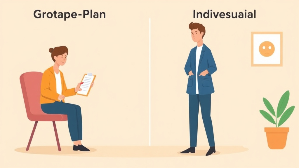 Conceptual diagram showing how group Plan vs. Individual Plan Denial Differences works in practice