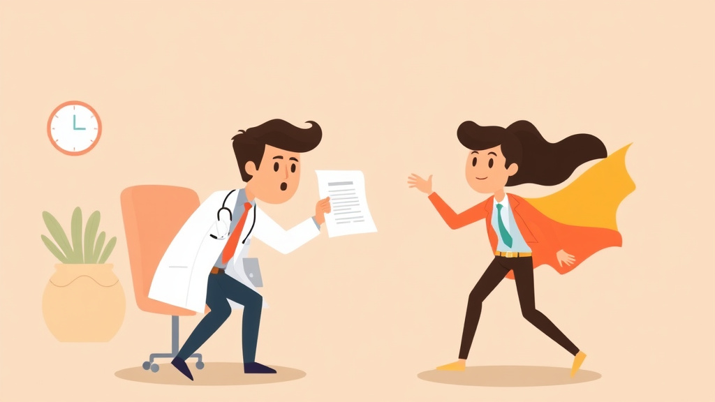 Visual overview of fight a Coding Error Denial and Win with key concepts highlighted