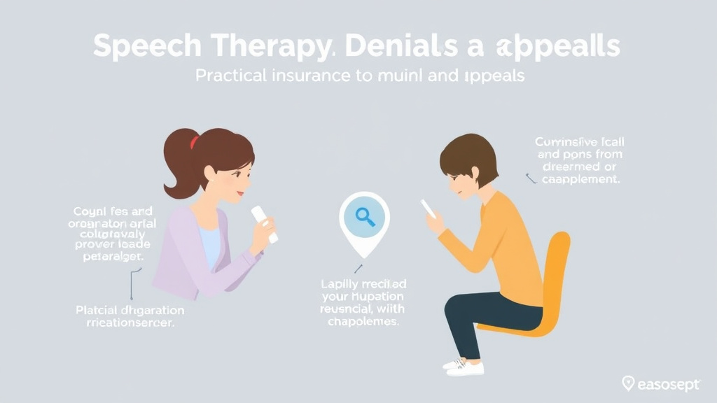 Action-oriented illustration showing how to apply speech Therapy Denials and Appeals