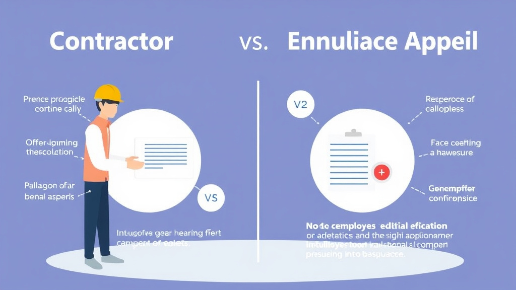 Action-oriented illustration showing how to apply contractor vs. Employee: Insurance Appeal Differences
