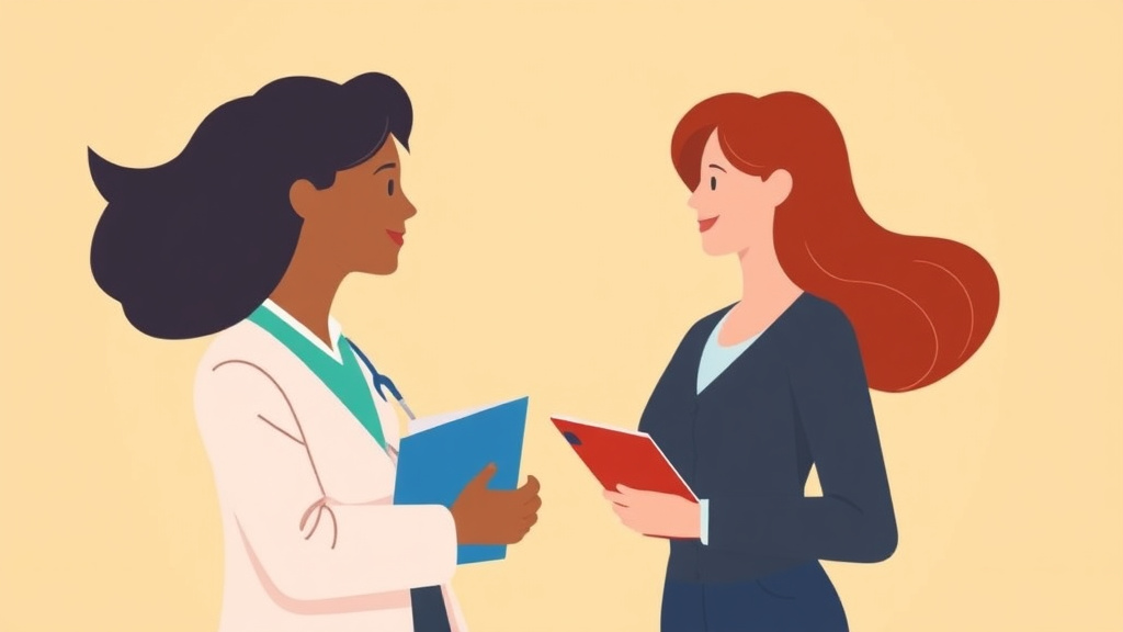 A professional illustration depicting ambetter Peer-to-Peer Review Process