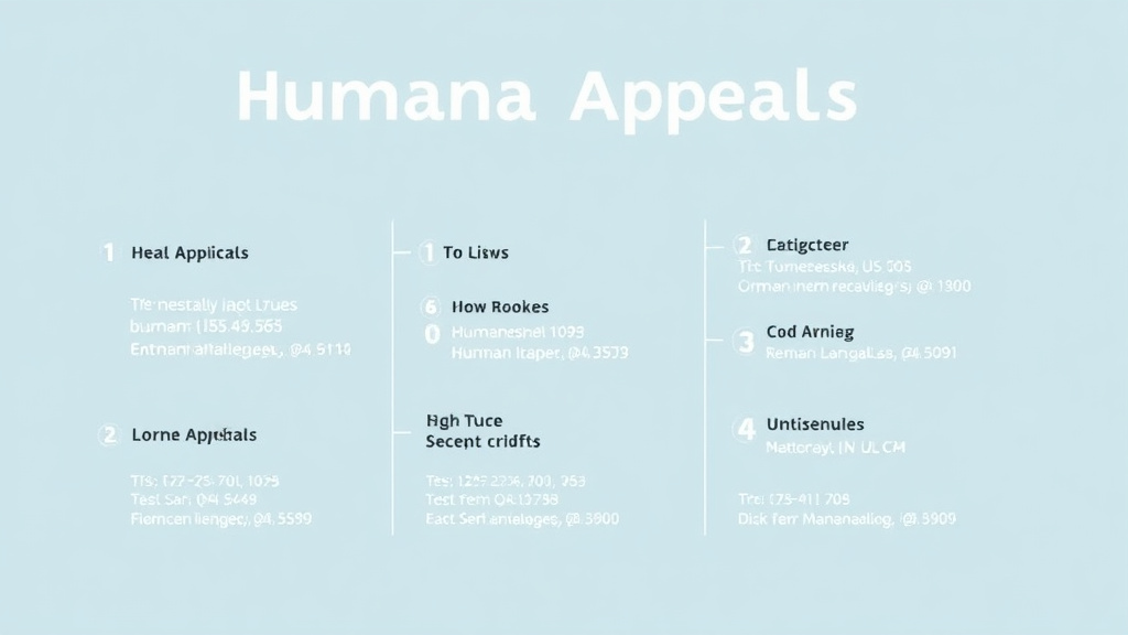 Process flow illustration for putting humana Appeals Contact Information and Addresses into action