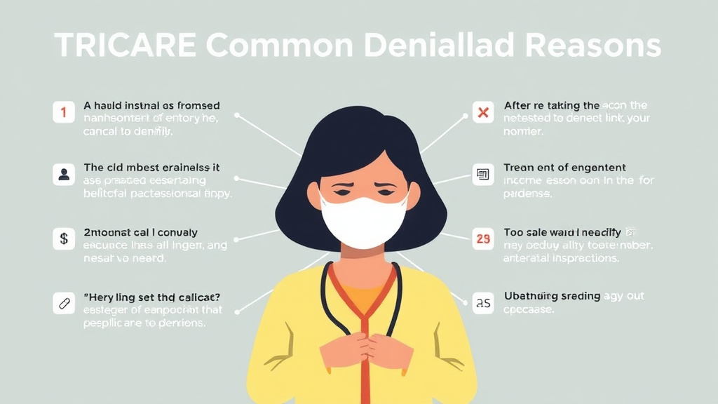 A professional illustration depicting TRICARE Common Denial Reasons
