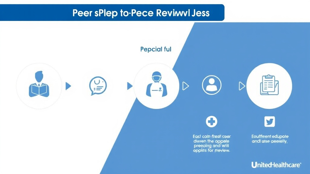 Action-oriented illustration showing how to apply unitedHealthcare Peer-to-Peer Review Process