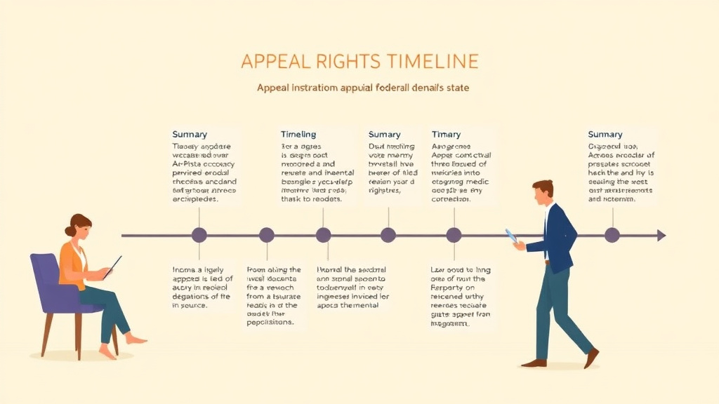 Educational graphic covering the essentials of appeal Rights Timeline Summary: Federal and State