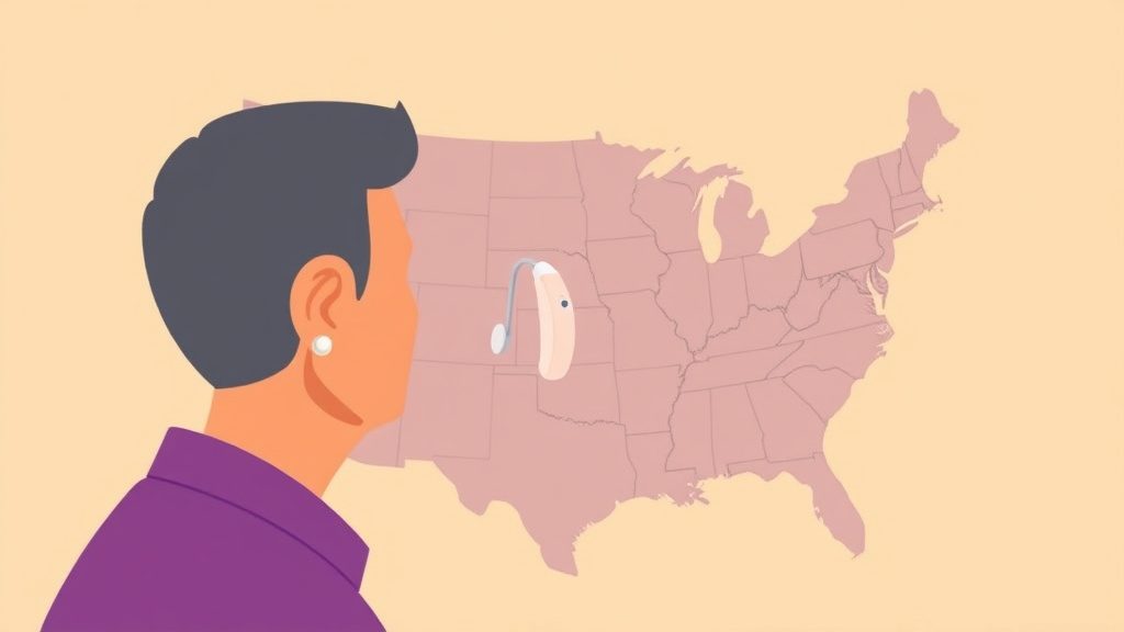 Visual overview of hearing Aid Coverage Mandates by State with key concepts highlighted