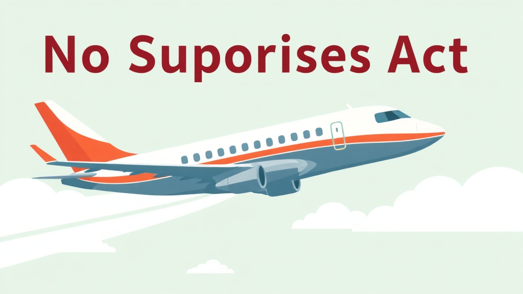 Visual overview of no Surprises Act: Air Ambulance Protections with key concepts highlighted