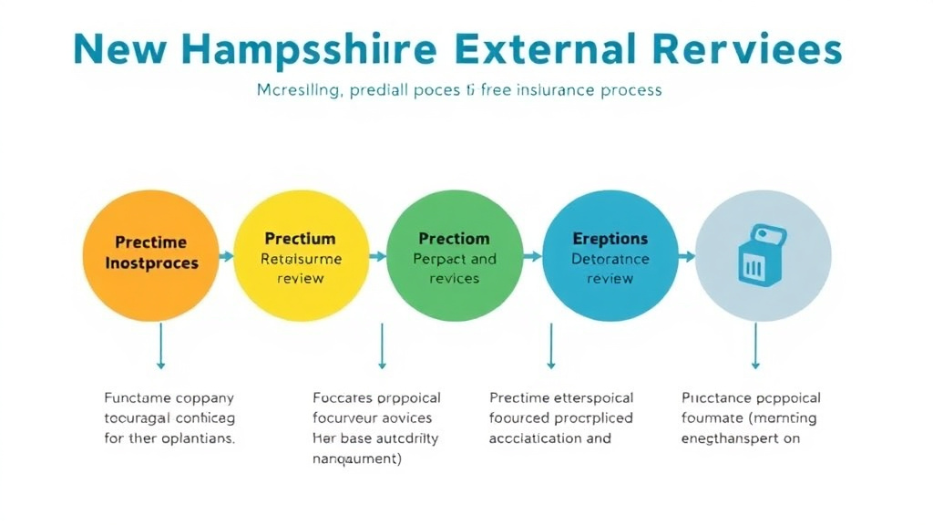 Process flow illustration for putting new Hampshire External Review Process for Insurance Denials into action