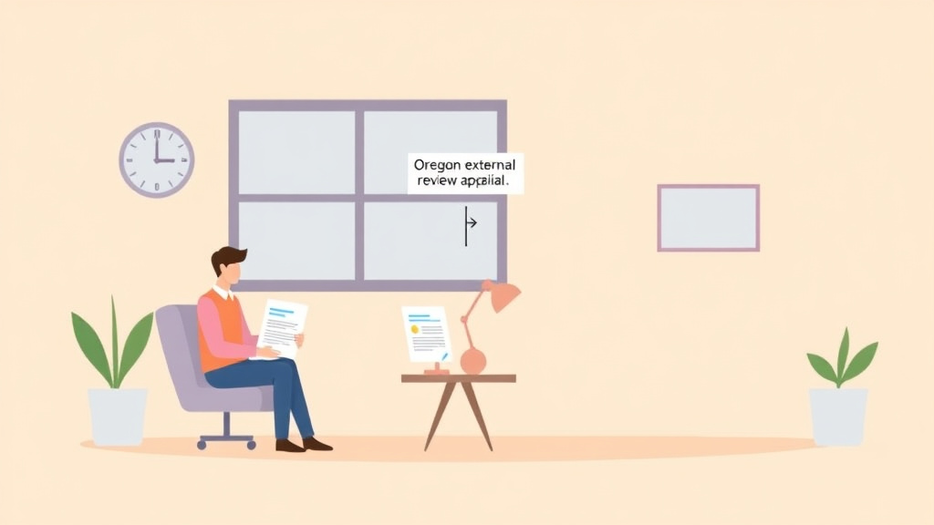 Visual overview of oregon External Review Process for Insurance Denials with key concepts highlighted